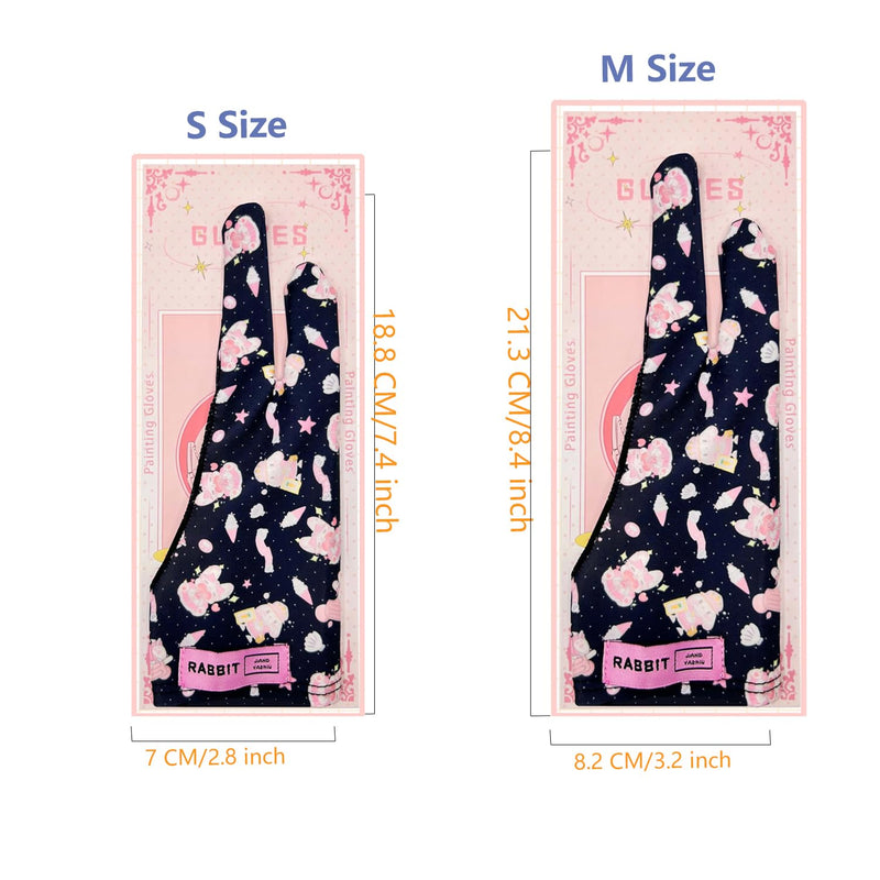 Artist Drawing Glove Art Two-Finger Glove Animal Print for Drawing Tablet/Pen Display/iPad for Right and Left Hand Blackpink