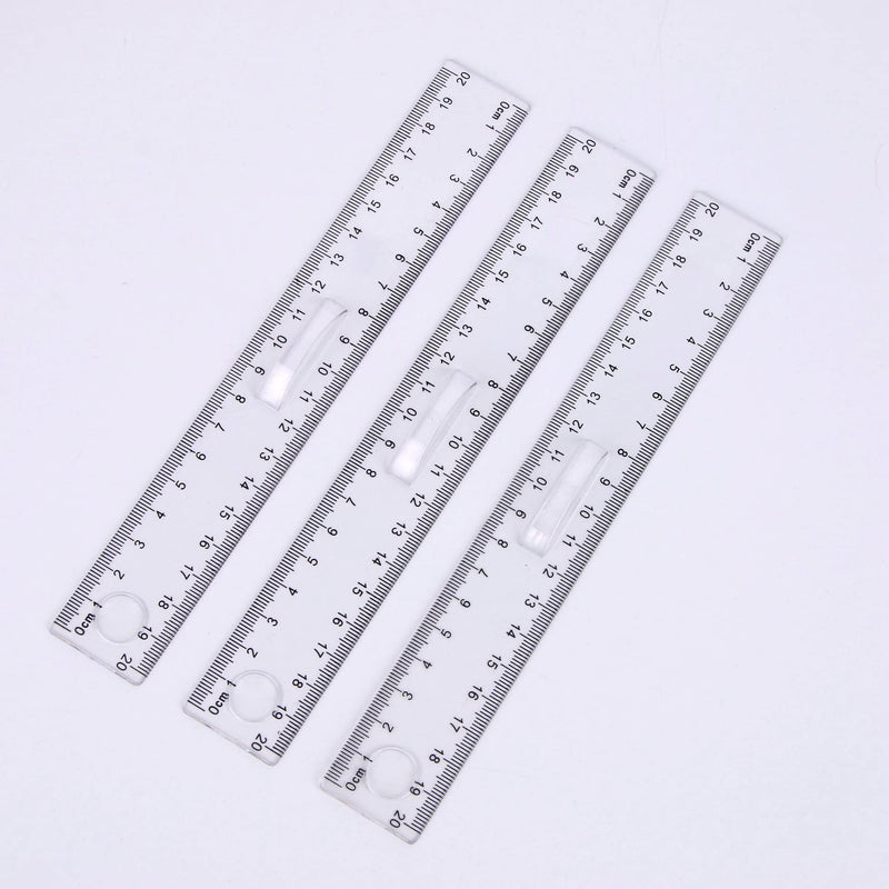Pack of 3 Plastic Rulers, 15 cm 20 cm 30 cm Ruler Transparent Flexible Precision Ruler Measuring Tool Flexible Precision Ruler for School Office Home (6, 8, 12 Inches)