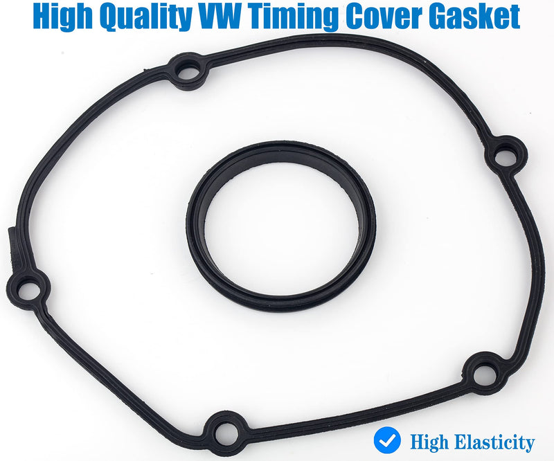 Engine Upper Timing Chain Cover Gasket be Made of ACM Material Compatiable with VW Beetle CC Eos Golf GTI Jetta Passat Tiguan Audi A3 A4 A5 A6 Allroad Q3 Q5 TT 06H103269C, 06H103269G, 06H103269H