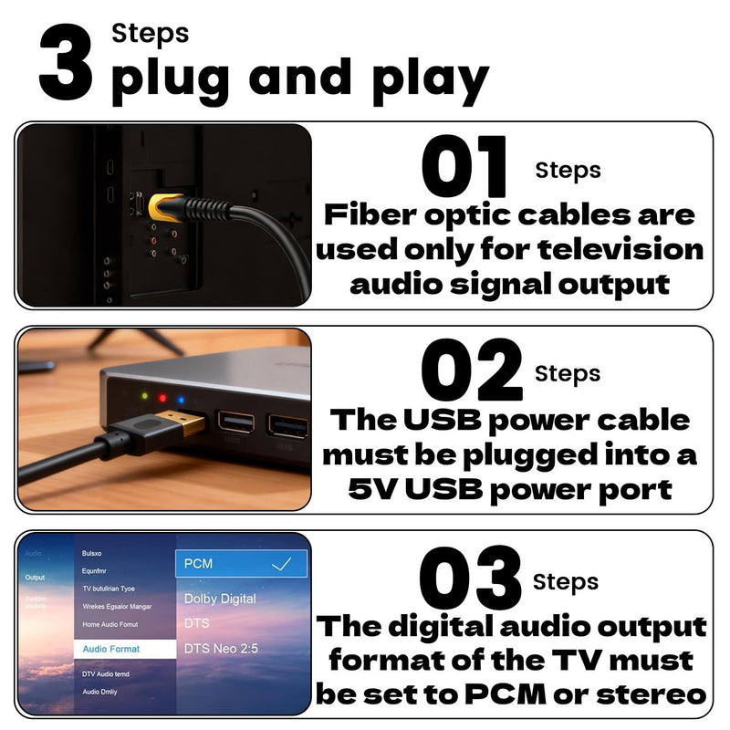 192KHz DAC Optical to Dual 6.35mm Converter,Optical Audio Cable to Dual 6.35mm 1/4" TS Mono Audio Adapter,Digital to Analog Audio Converter for HDTV,DVD,Set-top Boxes(O-ptical to 1/4" Only) Cable -6FT 6FT