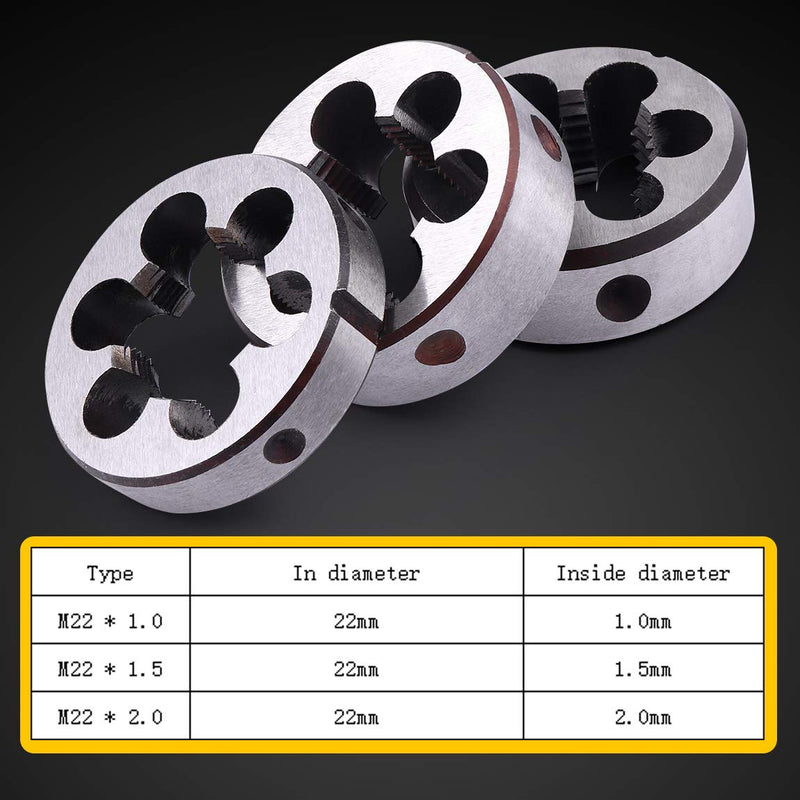 ATOPLEE 1 piece M22 X 1.5mm Metric right hand thread die M22 X 1.5mm