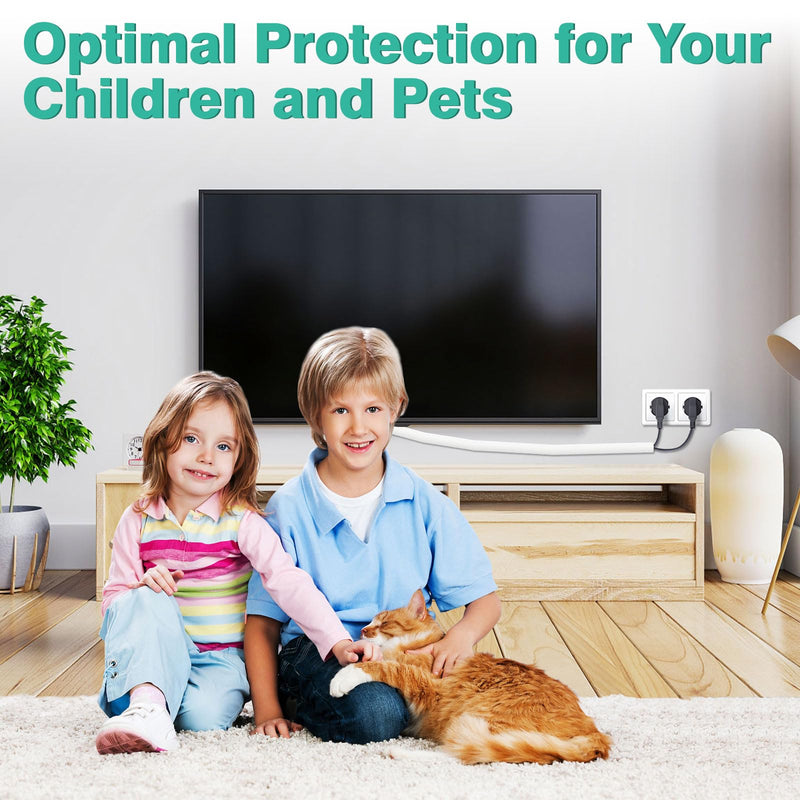 Dog and Cat Cord Protector 10ft - 1/2inch, Flexible Cable Sleeve for Easy Cord Management, Protects Cables from Pets Chewing, Ideal for USB, Power, Audio and Video Cords - White 1/2"-10ft