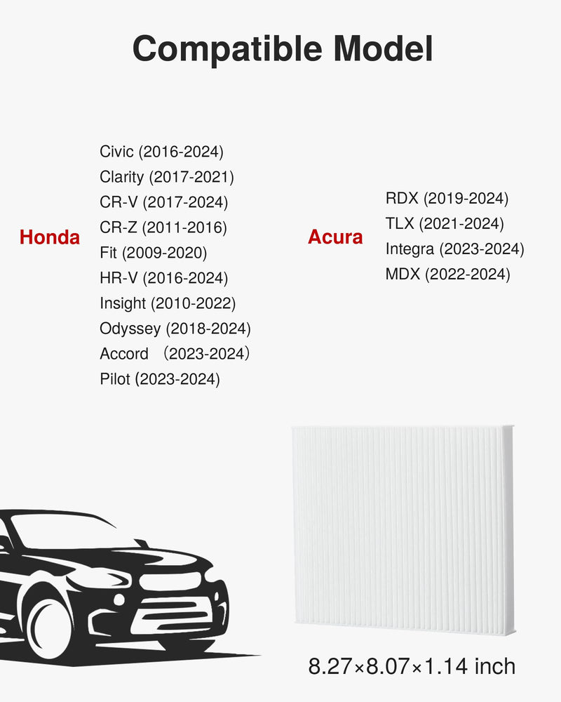Puroma Cabin Air Filter Replacement for CP182, CF11182, Honda Civic, Clarity, CR-V, CR-Z, HR-V, Fit, Insight, Odyssey, Acura MDX, RDX, TLX, INTEGRA 1