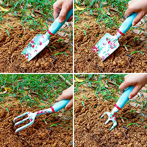 10PCS Purple Garden Tools Set & 11PCS Blue Gardening Gifts for Mom