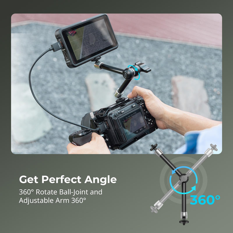 SmallRig 9.8-inch Magic Arm 2-Pack, Adjustable Articulating Friction Arm Mount with 1/4"-20 Thread Screw, for Camera Monitor/LED Light Setup, 5317