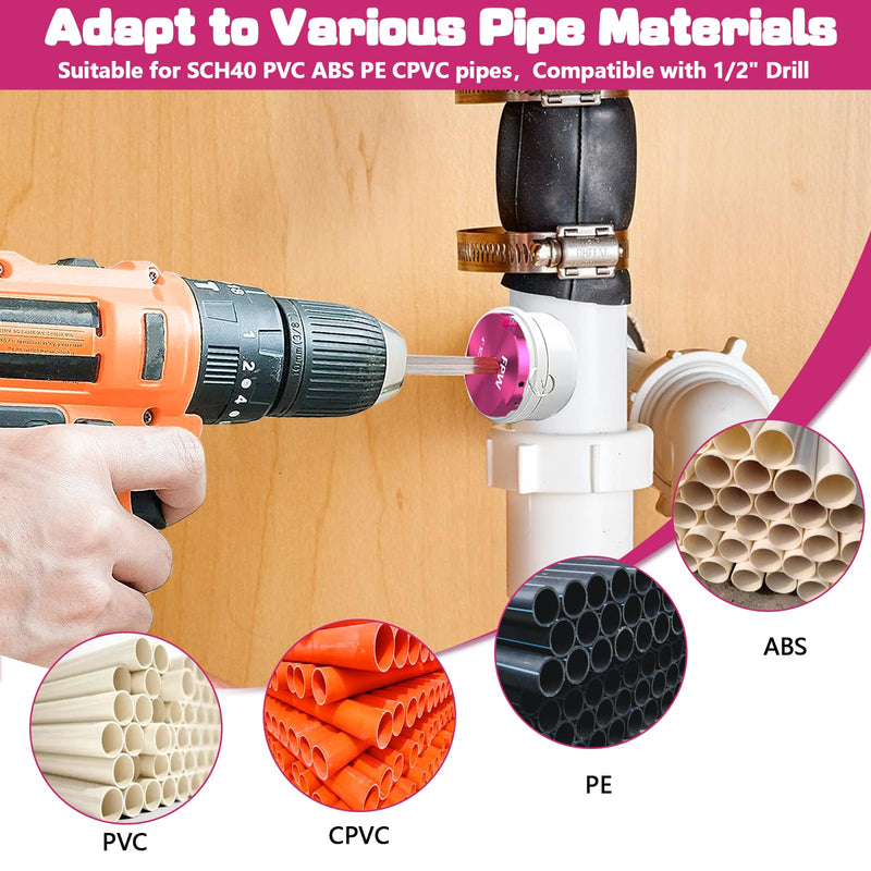 Original Design Patent Triple Inserts 4 Pcs PVC Pipe Reamer Kit, PVC Fitting Saver, Pipe Tools Contains 3/4", 1", 1-1/2", 2" and 2 Replacement Carbide Inserts for Schedule 40 0.75+1+1.5+2 Inch