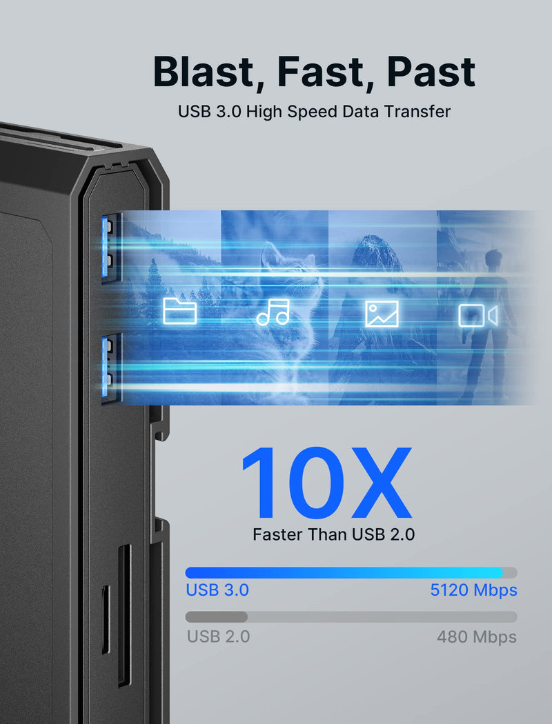 JSAUX USB-C Laptop Docking Station, 11-in-1 Dock with 8K@30Hz HDMI and DP, 100W PD, USB C and 3 USB A, Gigabit Ethernet, 3.5mm Audio, SD/TF Reader Compatible with Steam Deck, MacBook,ROG Ally-HB1101