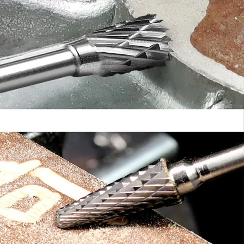 10 Pieces Shank Milling Cutter Grinding Tools, Wood Cutter for Drill, Rod Grinder Bit, 2.35 mm Tungsten Carbide Rotary Files, Carbide Drill Bit Set for Cast Iron, Cast Steel and Bearing Steel