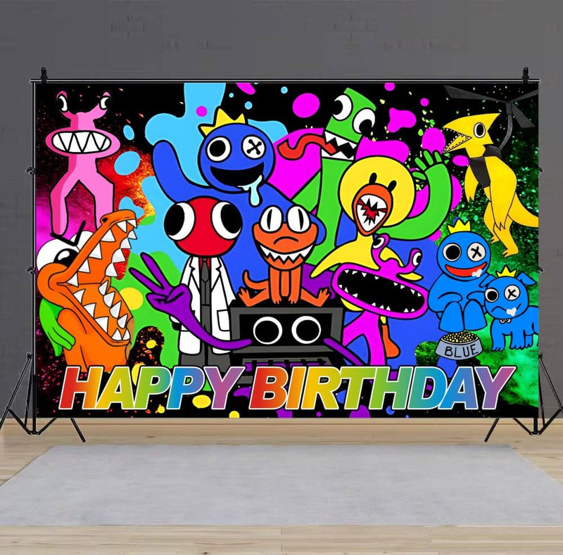 Rainbow Themed Birthday Backdrop Party Supplies for Kids Birthday Decorations (5x3ft)