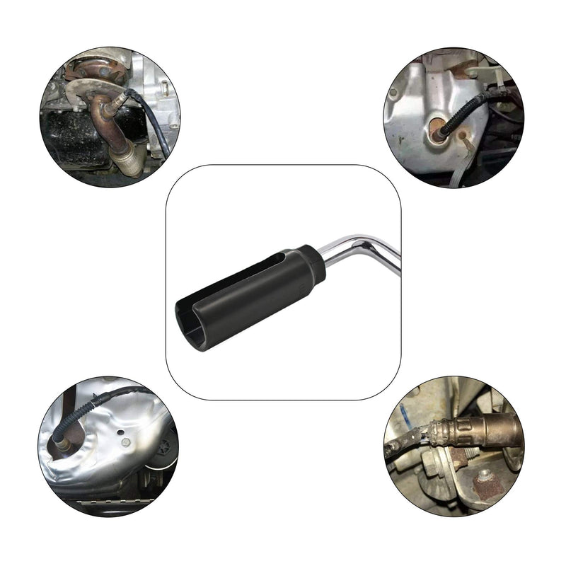 7/8 Inch (22 mm) 6-Point by 1/2 Inch Drive Offset Oxygen Sensor Socket with Wide Side Cutout for Preventing Damage to Wires