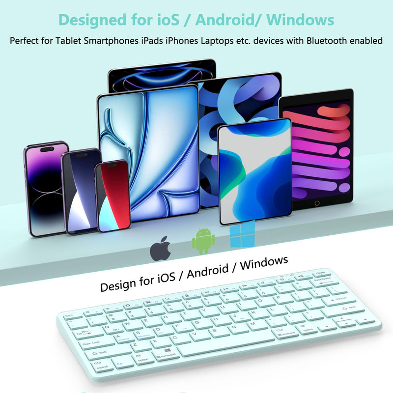 Bluetooth Keyboard for iPad, Bluetooth Keyboard Compatible iPad 10th 9th 8th, iPad Air 5th 4th, iPad Pro 13/12.9/11 inch, iPad Air 13/11 inch, Portable Keyboard Including iOS, Android, Windows - Blue