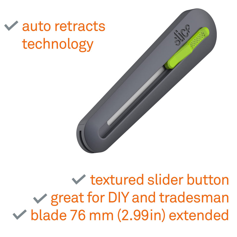Slice 10560 3" Extra Long Insulation Foam Tool, Designed for Foam Cutting, Finger Friendly, Ceramic Blade, Automatically Retracts