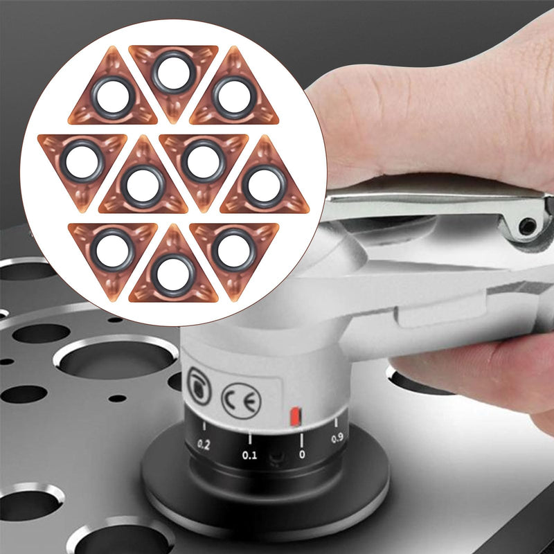 Mini 45° Pneumatic Chamfering Machine Kit with 2 Interchangeable Precision Blades and Bearings, 1/4" Air Inlet for Metal Burr Deburring (10 Blades) 10 Blades
