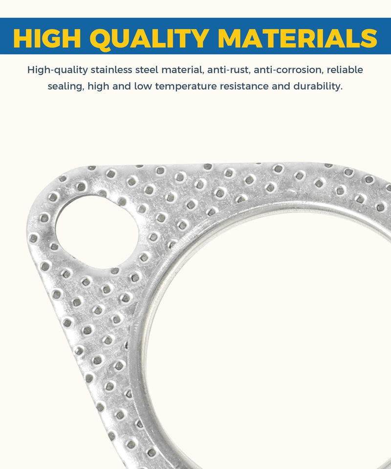 2PCS Exhaust Gasket,Exhaust Flange Gasket,Catalytic Converter Gasket,Car Accessories Exhaust Flange,Exhaust Flange Repair Kit with Bolts & Nuts,Muffler Gasket,Replaces #120-06310-0002 (2inch) 2inch