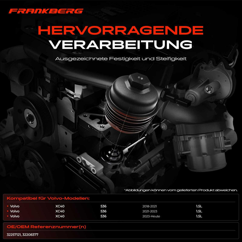 Frankberg Oil Filter Housing Oil Cooler Cooling System Engine Filter Cooling Oil Filter Replacement # 32208377 | Compatible with XC40 536