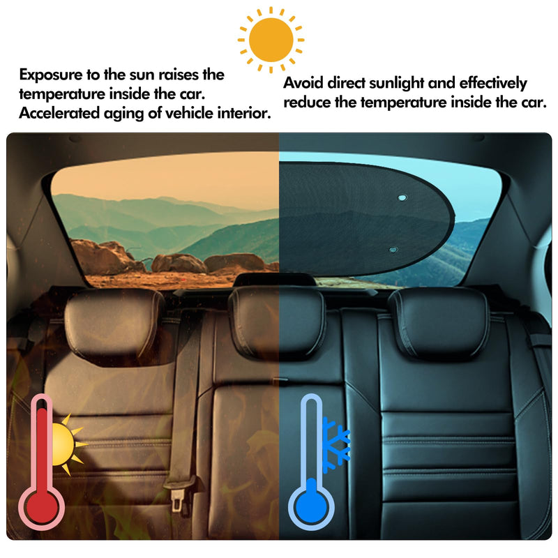 ZATOOTO Car Window Shade for Baby, Back Window Sun Shades with Strong Screw Nut Pull Suction Cup, Car Rear Window Sun Blocker Protect from Sun Heat and UV Rays for Pets, Kids 39.4*19.7inches