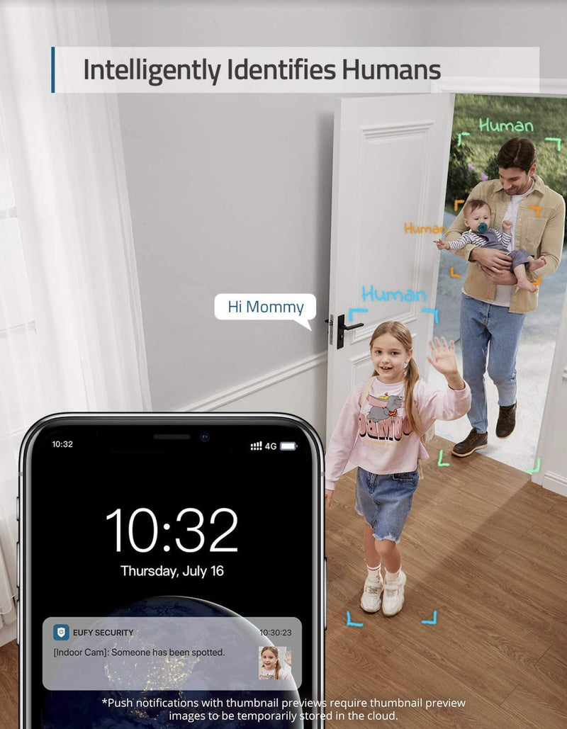 eufy Security Indoor Cam C120 2-Cam Kit | 2K Security Indoor Camera | Plug-in Camera with Wi-Fi | Human and Pet AI | Works with Voice Assistants | Night Vision | Two-Way Audio | HomeBase 3 Compatible