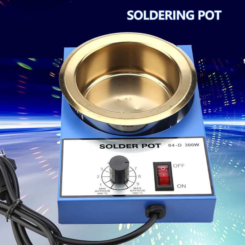 220V Mini Electric Soldering Pot Stability Heating Desoldering Soldering Pot for Casting Melting (EU Plug) (300W) 300w