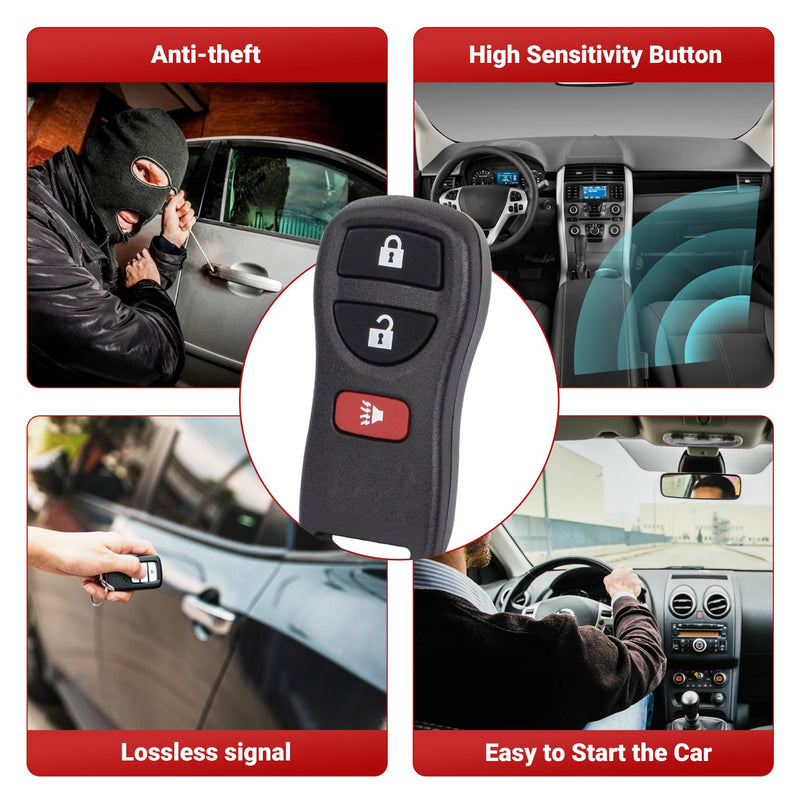 Key Fob Keyless Entry Remote Control Compatible with Nissan Armada/Frontier/Murano/Pathfinder/Quest/Sentra/Titan/Versa/Xterra丨Infiniti qx4/fx35/fx45 Car Key Replacement for KBRASTU15 CWTWB1U733