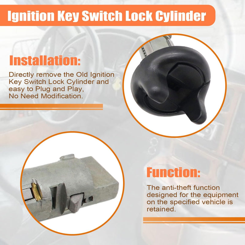 NLQR Ignition Key Switch Lock Cylinder Compatible with Chevy 1995-1997 Compatible with GMC C K Pickup and More Vehicles 1995 1996 1997 Replace 702671 US214L US227LK D1487D