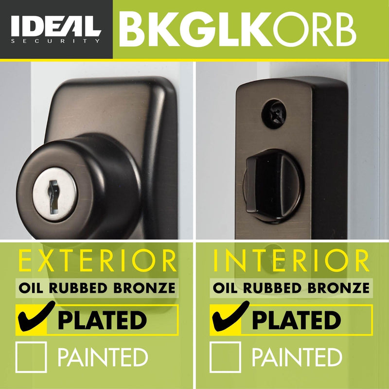 Ideal Security Model GLK Deadbolt for Storm and Screen Doors, Key Lock, Oil Rubbed Bronze (2-Piece Set)