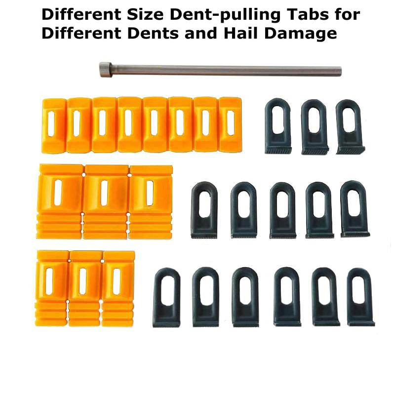 Car Dent Repair Tools Heavy Duty Paintless Repair Removal Tools Strong Dent Puller Handle Lifter Yellow Glue Tabs Powerful Body Repair Dent Remover Tool Kit for Car Dent Repair (Yellow)