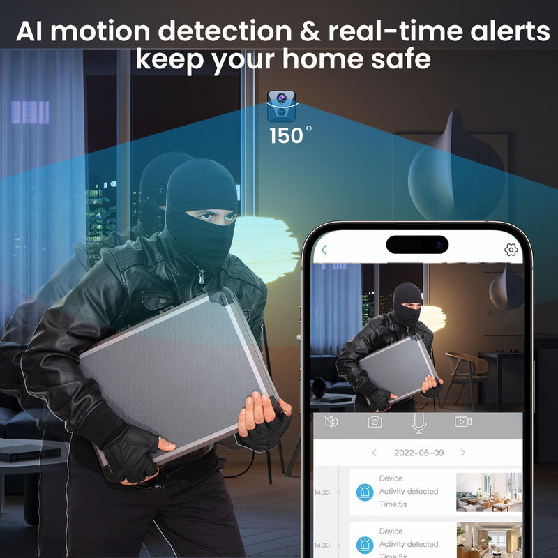 Hidden Camera | Spy camera, Improved 2K WiFi Mini Camera, Real-Time View,100 Days Battery Life, Cloud & SD Storage, Clear Night Vision, AI Motion Detection, Security Wireless Camera Nanny Cam