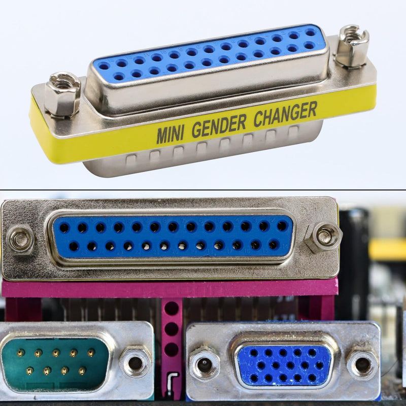 Antrader 25 Pin VGA SVGA KVM Male to Female M/F Mini Gender Changer Coupler Adapter DB25 Cable Converter Parallel DSUB Connector for PC Pack of 4 DB25 ( Male to Female)