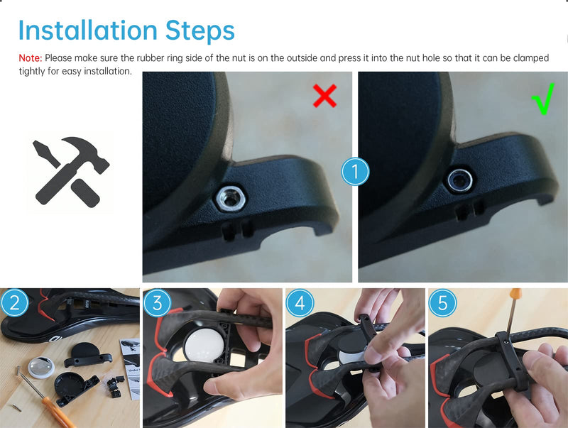 Bike Hidden Mount for Airtag Under The Seat, Bike GPS Tracker Anti-Theft Protection. Waterproof Bicycle Saddle Holder for Most Bikes Seat Rails, and Two Install Adapters Included - 2 Pack B-Seat Rails [2 Pack]