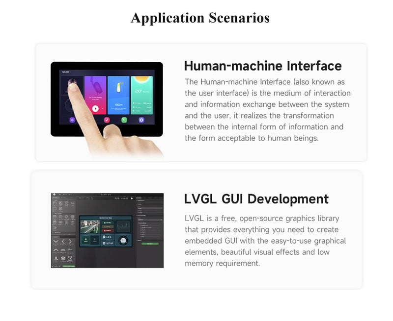 ESP32-S3 4.3inch Touch Screen Development Board Capacitive IPS Display 800x480, 32-Bit LX7 Dual-Core Processor Support 2.4GHz W-i-F-i and Blue-Tooth 5 (LE), Onboard CAN, RS485, I2C Interface,etc.