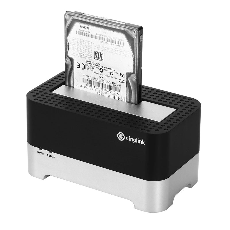 Cinolink USB 3.0 to SATA 2.5/3.5 Inch Hard Drive Docking Station with 4ft USB 3.0 Cable for HDD/SSD Support up to 12TB, Compatible with Windows PC, Mac, Linux, Android TV, PS4, Xbox One Single bay