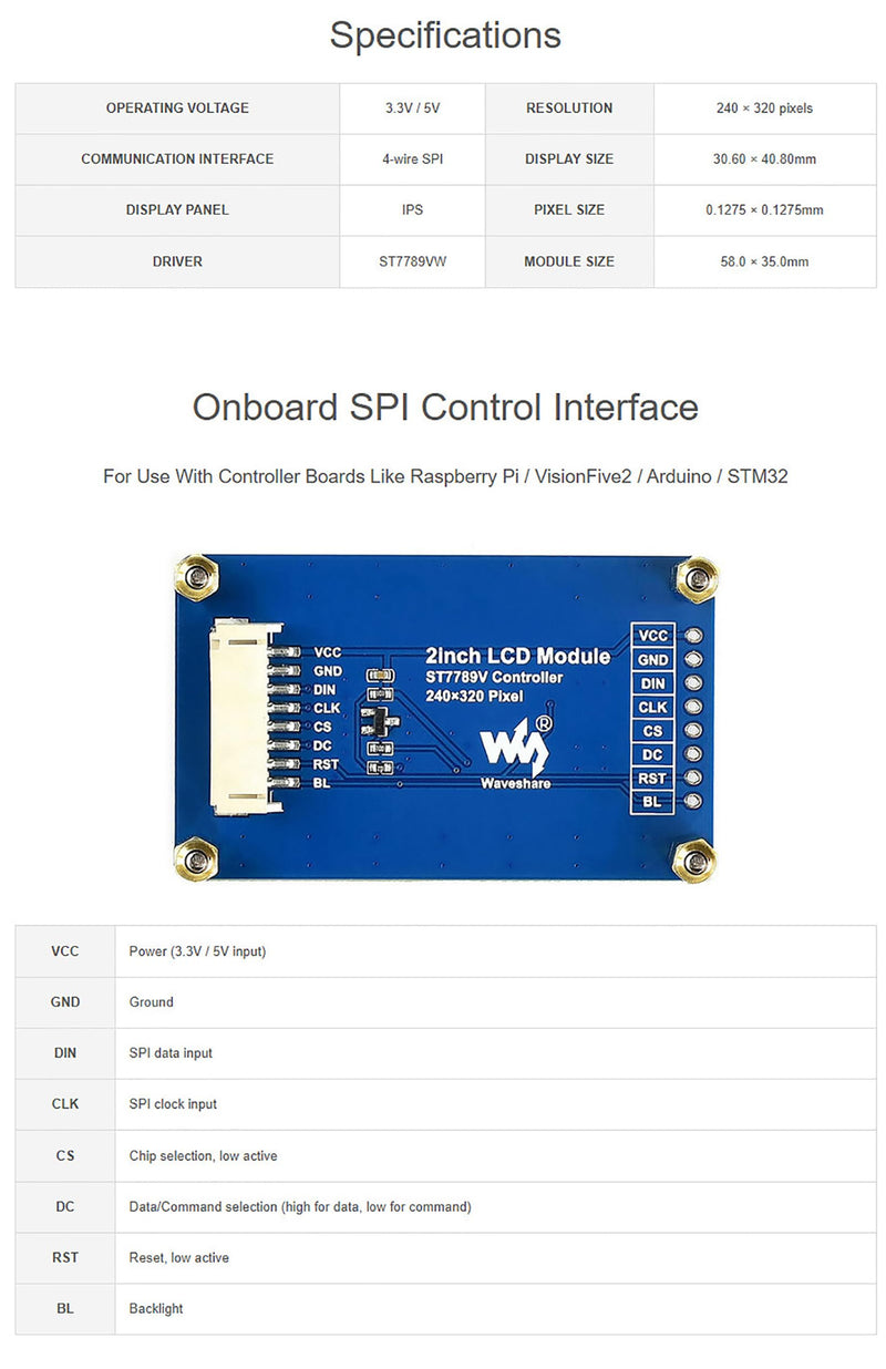 1.3 inch OLED Display HAT 128 x 64 Pixels 4-Wire SPI 3-Wire SPI I2C Interface Embedded Controller Direct-pluggable for Raspberry Pi 2B/3B/Zero/Zero W with Examples