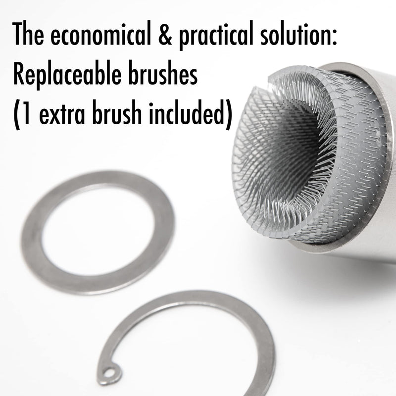 Full-Metal Copper Pipe Cleaner, Tube Cleaning Brush for Drill with Replaceable Brushes, for Professional Plumbers and Industrial Purpose 1/2" 3/4" 1" Triple Set