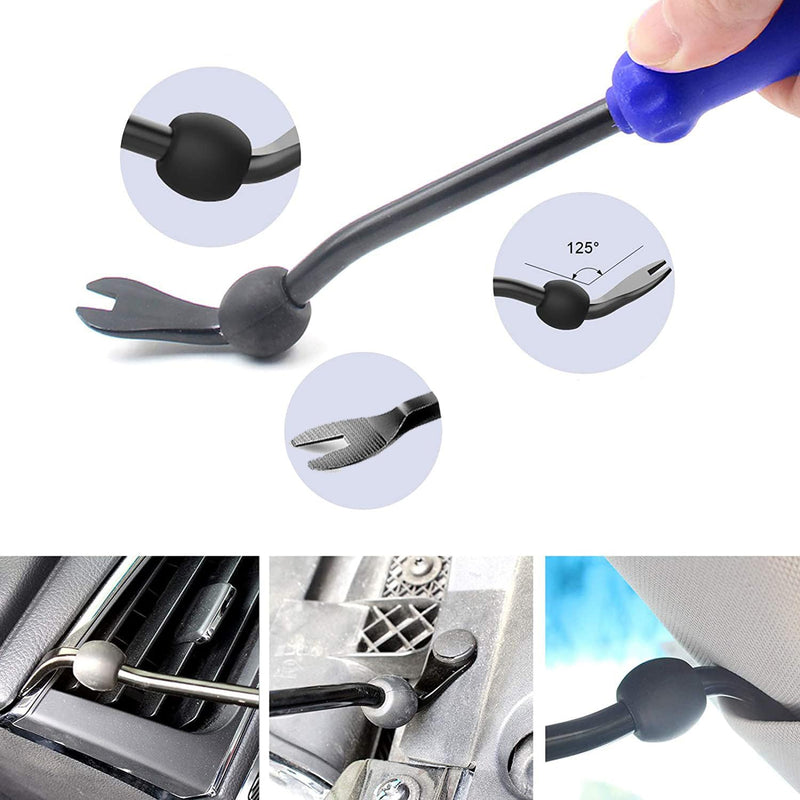 Auto Trim Removal Tool Kit,6 Pcs Car Trim Removal Tool,Car Panel Door Window Tools Kit,Auto Clip Fastener Remover Pry Tool Set