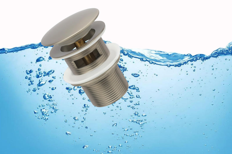Freestanding Bathtub Drain Pop-up Stopper - Suitable for Most Bathtubs, Compatible With Rough-in Kit (Brushed Nickel Finish) Brushed Nickel Finish