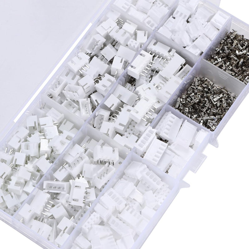 720PCS 2.54mm JST-XH Connector Kit,2/3/4/5 Pin Header Housing Connectors,2.54mm Pitch JST Male and Female Adapter,XH 2.54mm Plug Terminal for Camera, 3D printer