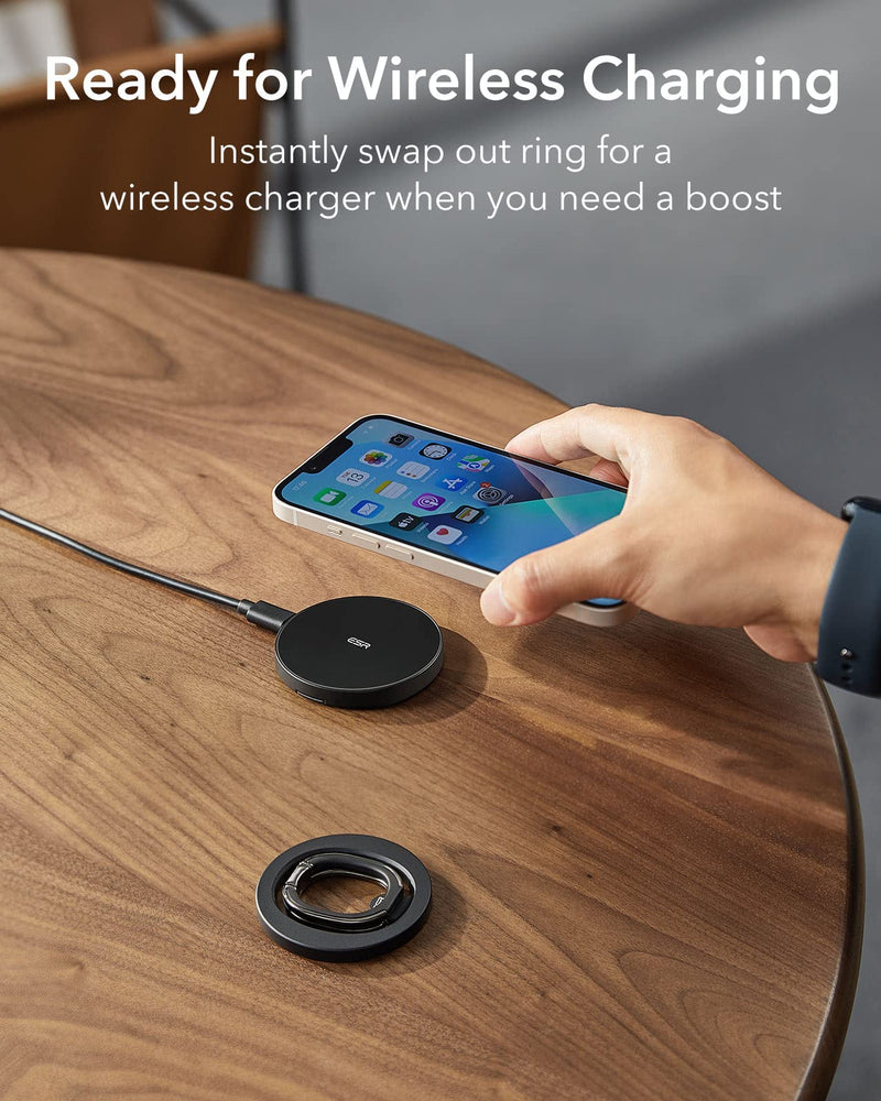 ESR for MagSafe Ring Holder (HaloLock), Magnetic Phone Ring Holder Compatible with MagSafe Phone Grip, Magnetic Phone Grip with Adjustable Stand for iPhone 15/14/13/12, Black