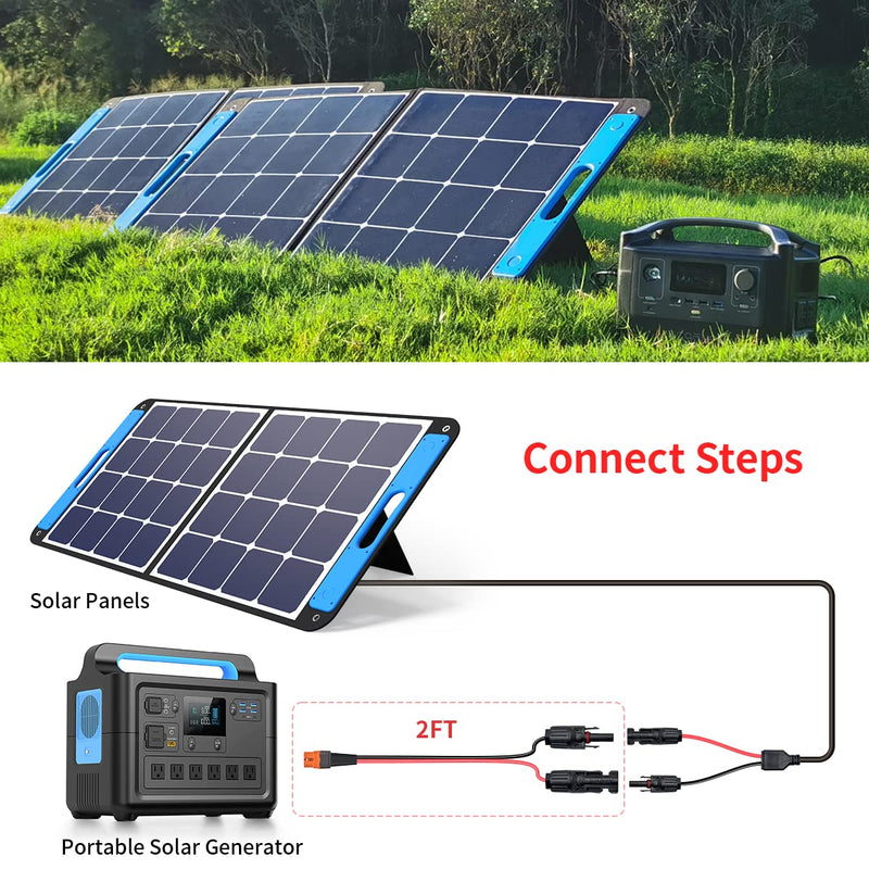 12AWG 2FT Solar to XT60i Cable 2 10 25 35 50 75 100FT Solar Connector to XT60i Adapter Cable for Portable Power Station (2FT) 12AWG Solar to XT60i Cable