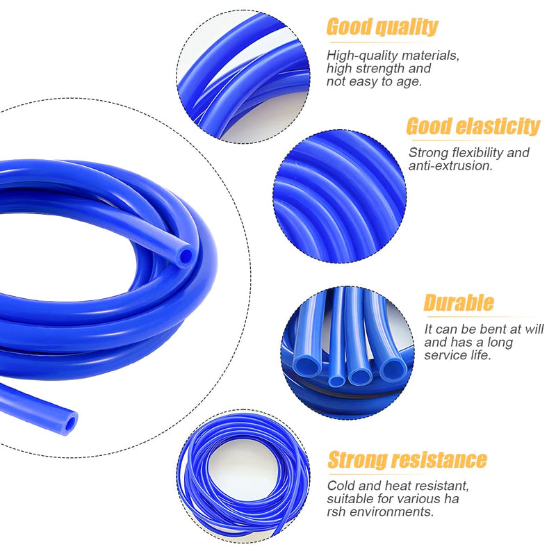 BELOMI Silicone Vacuum Tubing Hose Line, 10 Ft 1/8"(3mm) Inner Diameter Hose, High Tempterature 130PSI Max Pressure for Multiple Use, Auto Replacement Vacuum Hose Line for Vehicle Radiator (Blue) Blue 10 Ft+1/8'' inner diameter