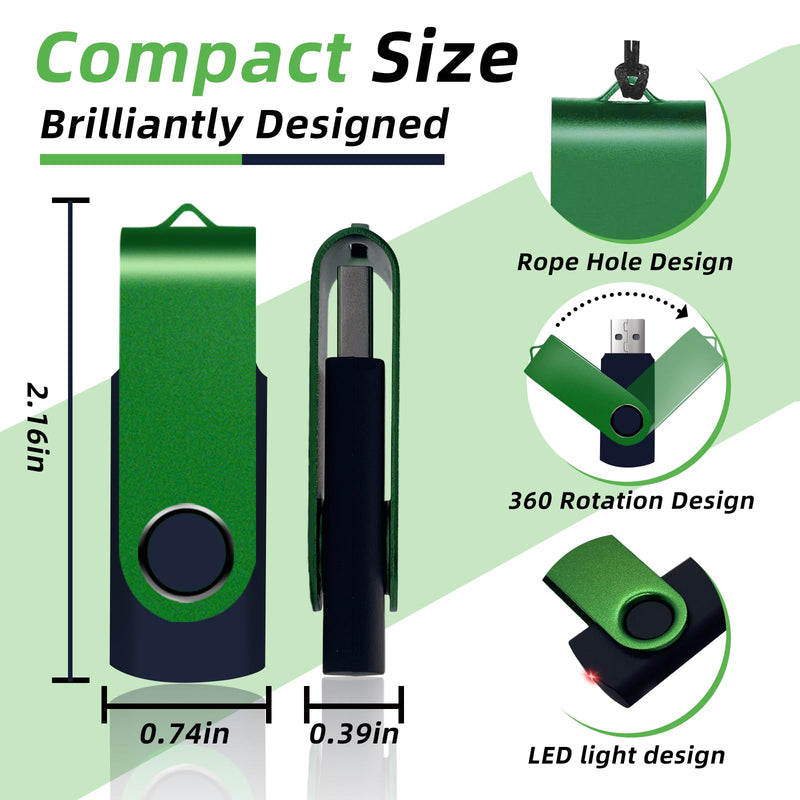 20-Pack 4GB USB 2.0 Flash Drives,XUANREG Thumb Drives Jump Pen Drive Memory Stick with 20pack Lanyards Green USB Drive Bulk (4GB,20PCS) 4GB 2.0 Green-20PCS