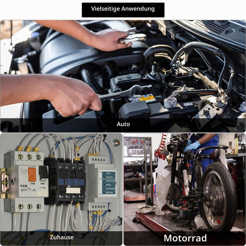 QWORK® 300 Pieces Solder Connectors Heat Shrink Connectors in 4 Sizes (26-10 AWG), 3:1 Shrink Ratio, Color-Coded Melt Connectors for Electronics & Vehicles 300 pieces