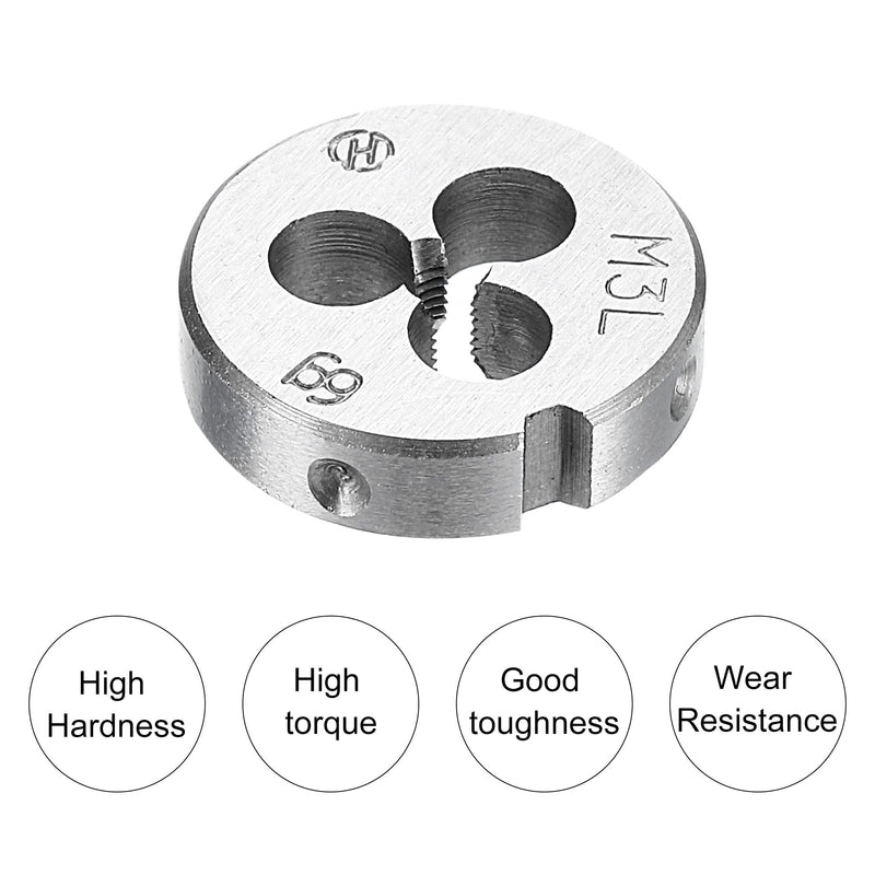 sourcing map tap and die and drill set M3 x 0.5 left-hand thread milling cutter and round die 2.5 mm cobalt high-speed steel twist drill
