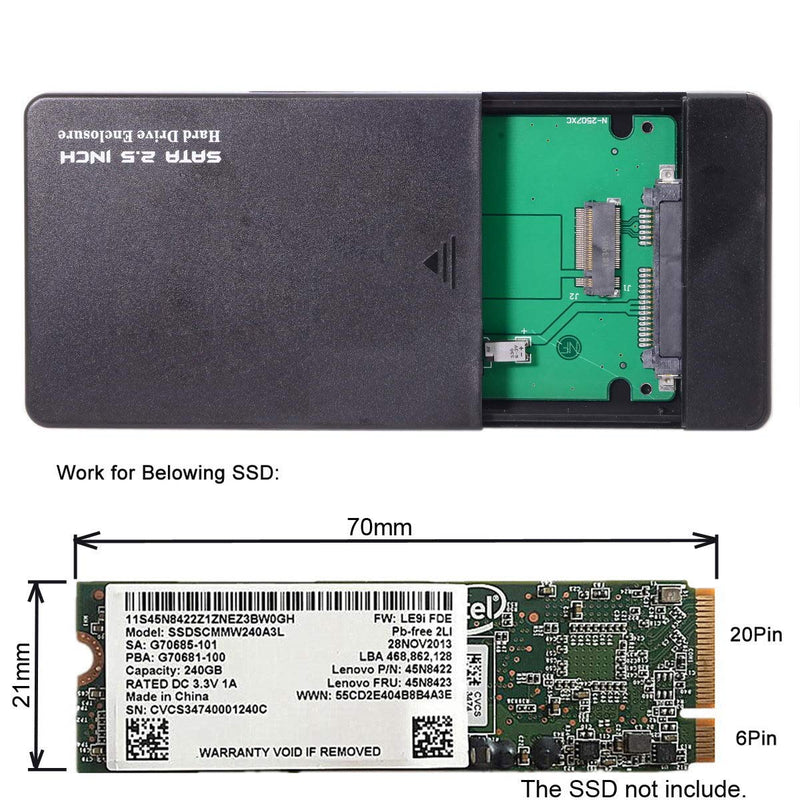 cablecc USB-C Type-C to 20+6Pin Thinkpad X1 Carbon SATA SSD Hard Disk Case Enclosure