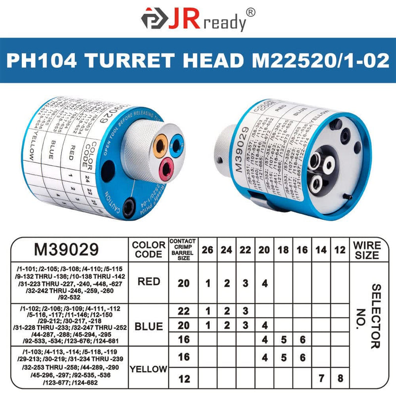 JRready PH104 M22520/1-04 Turret Head Positioner for NEW-ASF1, NEW-AS1, ACT-M201 Crimp Tool, Suitable for MIL-DTL-38999 Series 12# 16# 20# Pin and Socket