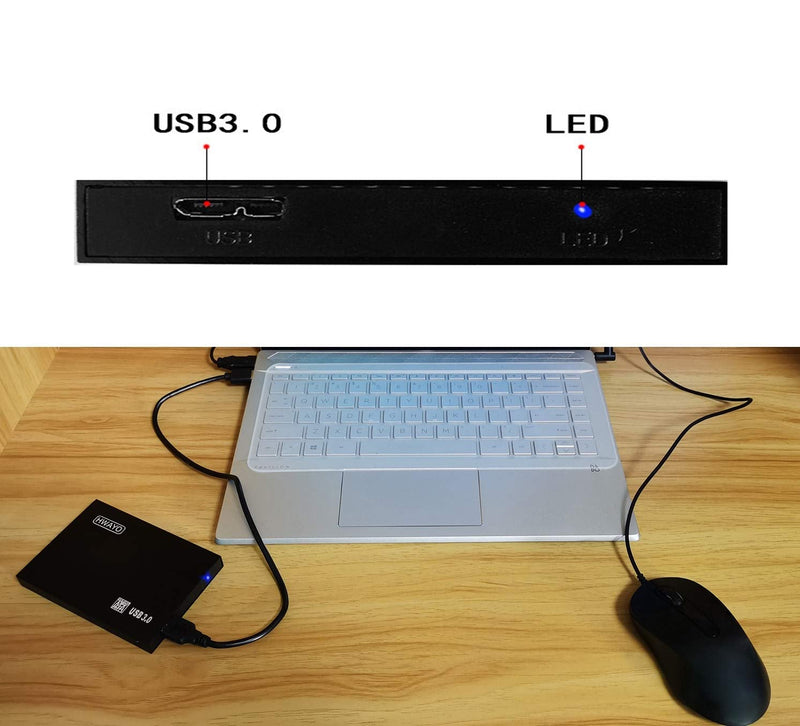 2.5'' 1TB Ultra Slim Portable External Hard Drive USB3.0 HDD Storage for PC/Desktop/Laptop/MacBook/Chromebook/Xbox One (Black) Black