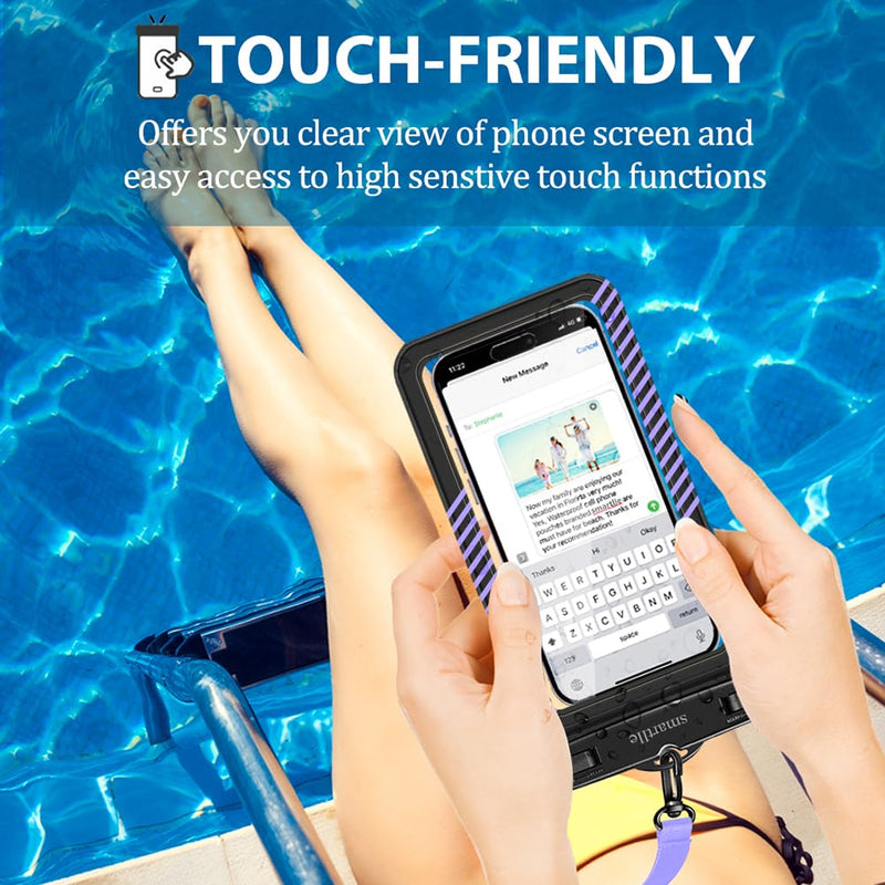 Waterproof Phone Pouches Bags Holder, Cell Phone Water Protectors Pouch Bag 2 Pack for Swimming, IPX8 Water Proof Phone Cases pouch for iPhone 15 14 13 Pro Max 12 11, for Galaxy S24 S23 Ultra 7" Cyan+Purple