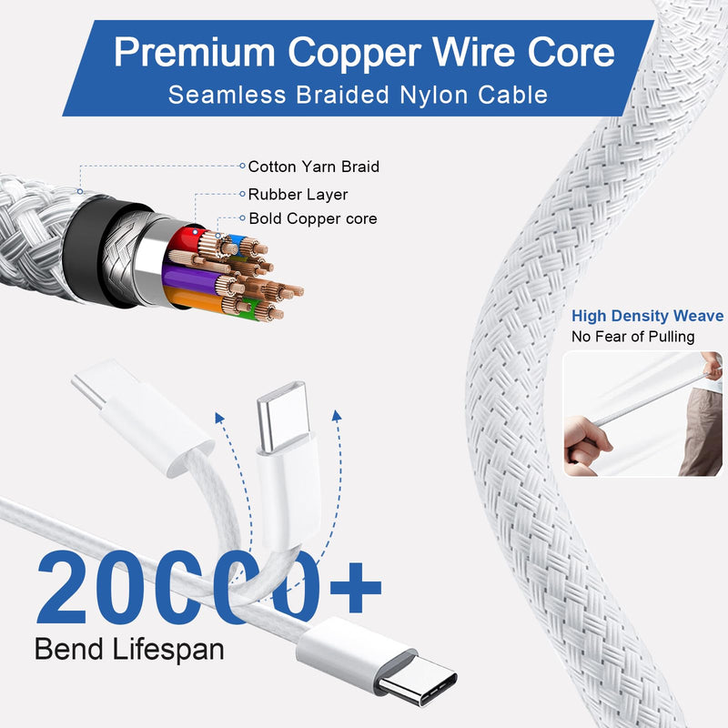 140W USB-c Power Adapter Mac Book Charger for Mac Book Pro 14 16 inch 2021 2023 M1 M2, Mac Book Air 13 15 inch M2 M3 2022 2023 2024, 6.6 FT Braided Magnetic USB-c to Mag 3 Cable LED Indicator 140W-2
