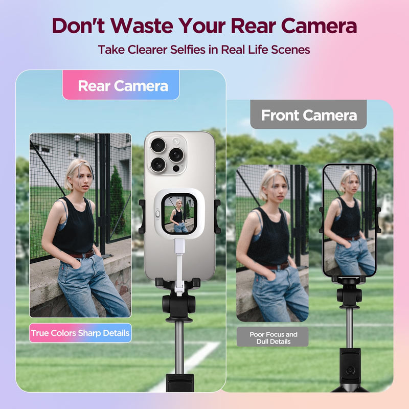 Phone Vlog Selfie Monitor Screen, Exclusive Outdoor AMOLED HD Display, Sunlight Visible, Fully Unlock Your iPhone Rear Camera for Vlogging, Recording, and Live Streaming, Compatible with iPhone 2.13 inch screen