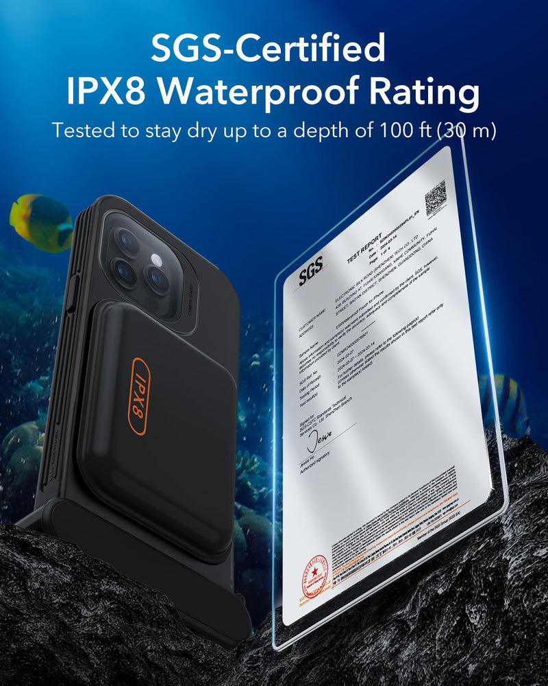 ESR Waterproof Phone Pouch for iPhone 15 Pro Max /14 Pro Max, Underwater Touch Sensitivity, IPX8 Floating Waterproof Cellphone Case with Lanyard, Dry Bag for Snorkeling, Black iPhone 15 Pro Max/14 Pro Max