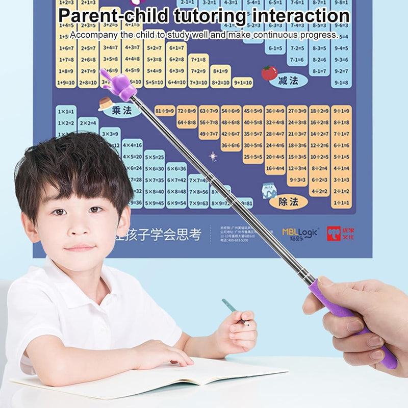 Purple Telescopic Teachers Pointer, Teaching Pointer Stick for Classroom, Metal Hand Retractable Pointer Extended Length 21.6 Inch, Handheld Presenter Whiteboard Pointer,Presentation Products